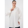 Çizgili Uzun Gömlek Tunik 5963 - Beyaz - 156777 Çizgili Uzun Gömlek Tunik 5963 - Beyaz - 156777