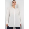 Çizgili Uzun Gömlek Tunik 5963 - Beyaz - 156777 Çizgili Uzun Gömlek Tunik 5963 - Beyaz - 156777