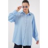 Çizgili Uzun Gömlek Tunik 5963 - Mavi - 156778