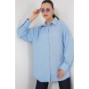 Çizgili Uzun Gömlek Tunik 5963 - Mavi - 156778