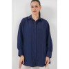 Çizgili Uzun Gömlek Tunik 5963 - Lacivert - 156779