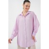 Çizgili Uzun Gömlek Tunik 5963 - Lila - 156780