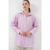 Çizgili Uzun Gömlek Tunik 5963 - Lila - 156780