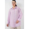 Çizgili Uzun Gömlek Tunik 5963 - Lila - 156780