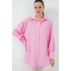 Çizgili Uzun Gömlek Tunik 5963 - Pembe - 156782