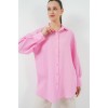 Çizgili Uzun Gömlek Tunik 5963 - Pembe - 156782