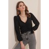 0441 Anvelop Örme Bluz - Siyah 157333 0441 Anvelop Örme Bluz - Siyah 157333