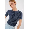 Büzgü Detaylı Kısa Kol Sandy Bluz 945 - Antrasit - 159463 Büzgü Detaylı Kısa Kol Sandy Bluz 945 - Antrasit - 159463