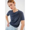 Büzgü Detaylı Kısa Kol Sandy Bluz 945 - Antrasit - 159463 Büzgü Detaylı Kısa Kol Sandy Bluz 945 - Antrasit - 159463