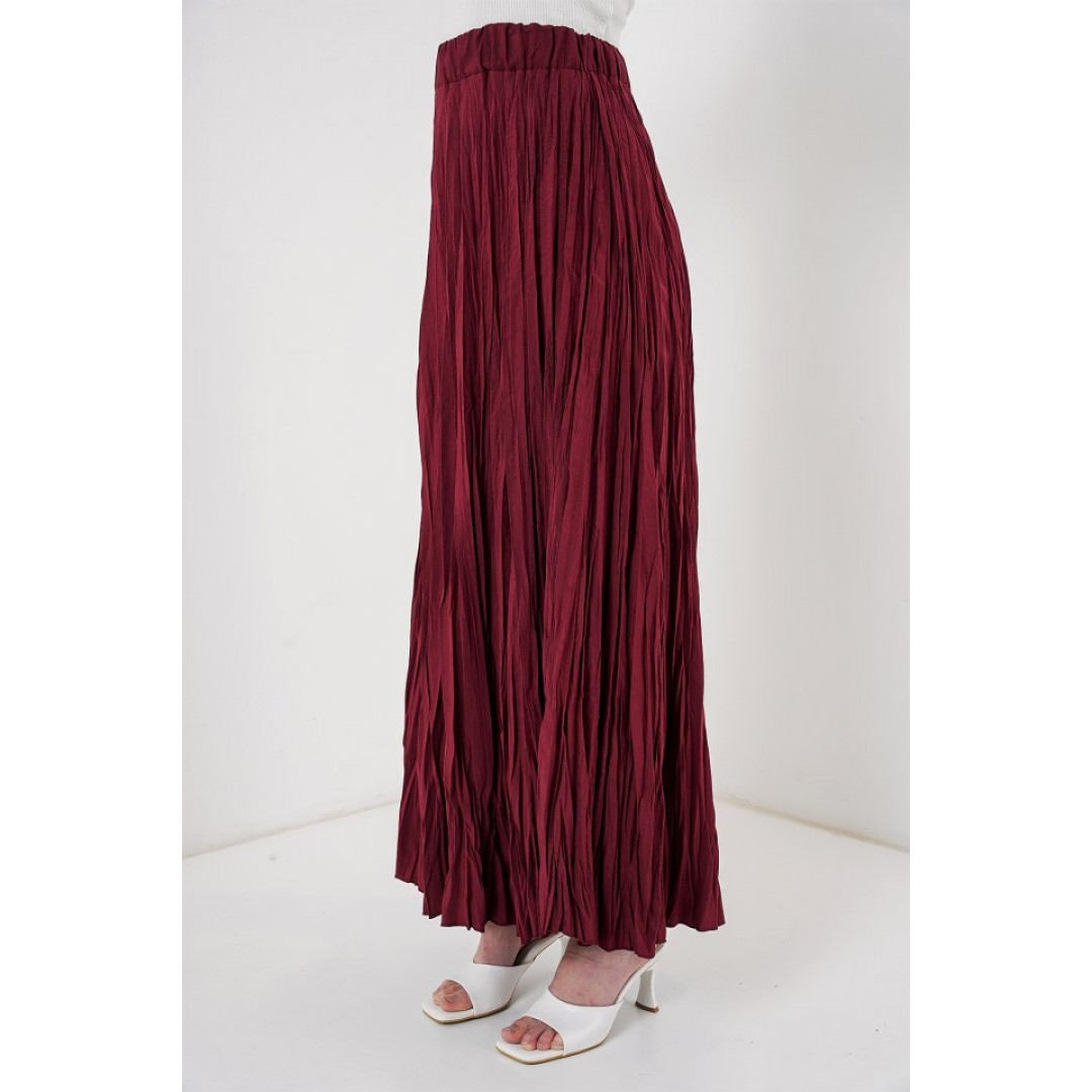 Uzun Kırışık Etek 8042 - Bordo - 159469 Uzun Kırışık Etek 8042 - Bordo - 159469