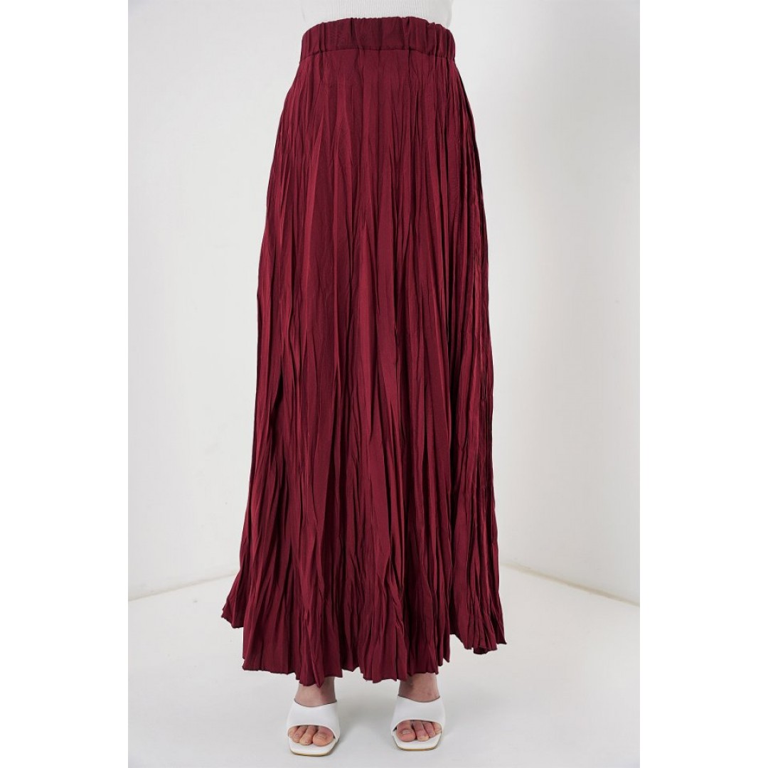 Uzun Kırışık Etek 8042 - Bordo - 159469 Uzun Kırışık Etek 8042 - Bordo - 159469