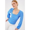 0442 Uzun Kollu Bluz - Saks 159473 0442 Uzun Kollu Bluz - Saks 159473