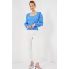 0442 Uzun Kollu Bluz - Saks 159473 0442 Uzun Kollu Bluz - Saks 159473