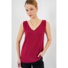 V Yaka Sıfır Kol Bluz 950 - Bordo 159492 V Yaka Sıfır Kol Bluz 950 - Bordo 159492