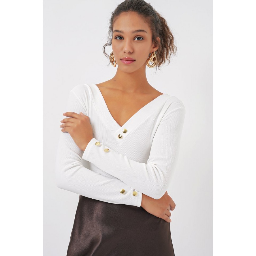 923 Uzun Kollu Body - Beyaz - 159609 923 Uzun Kollu Body - Beyaz - 159609