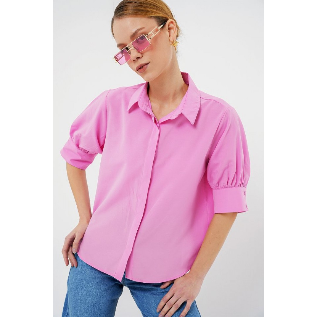 Kısa Kol Gömlek 20312 - Pembe