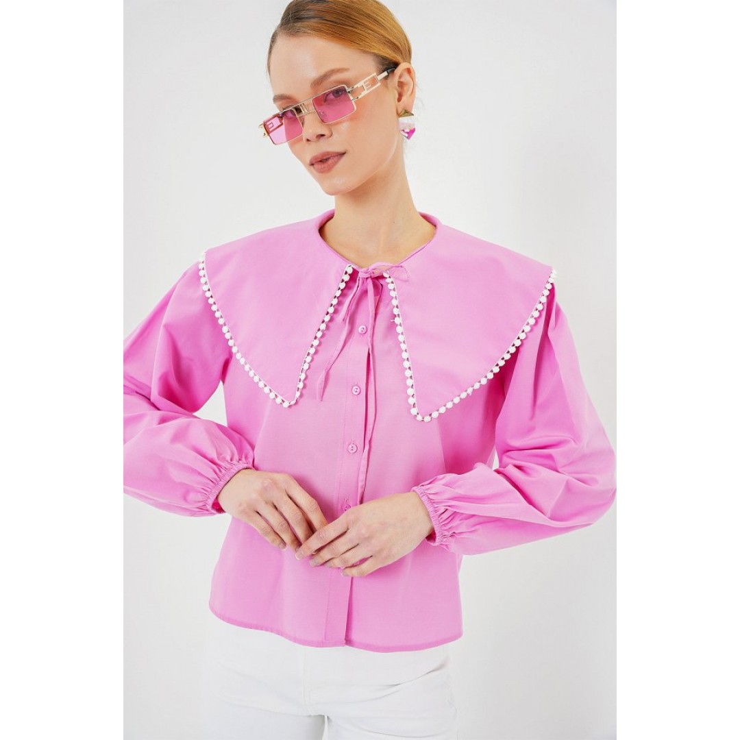 Bebe Yaka Gömlek 20314 - Pembe - 159620 Bebe Yaka Gömlek 20314 - Pembe - 159620