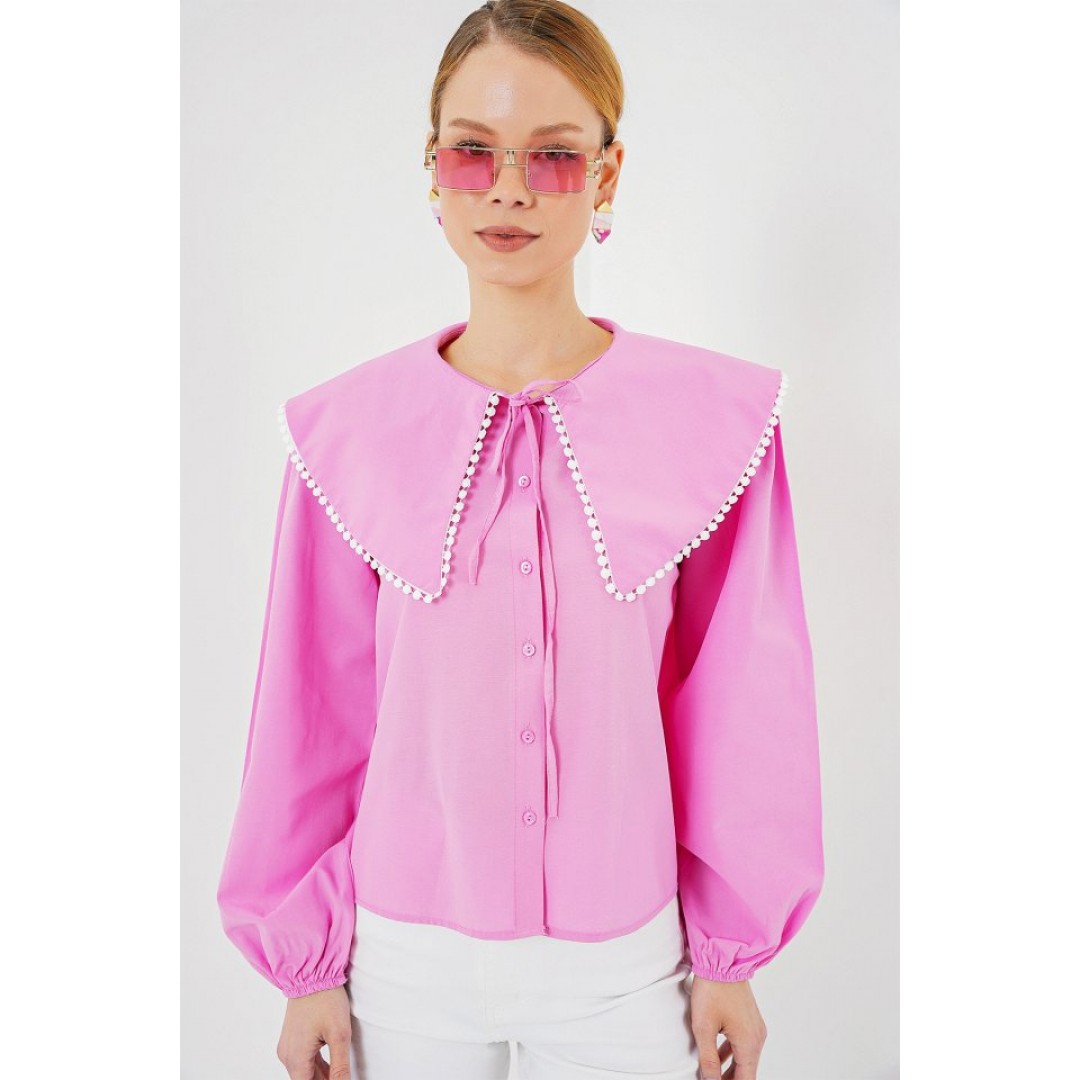 Bebe Yaka Gömlek 20314 - Pembe - 159620 Bebe Yaka Gömlek 20314 - Pembe - 159620