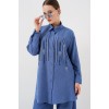 Desenli Tunik Pantolon İkili Takım 6720 - İndigo 159874