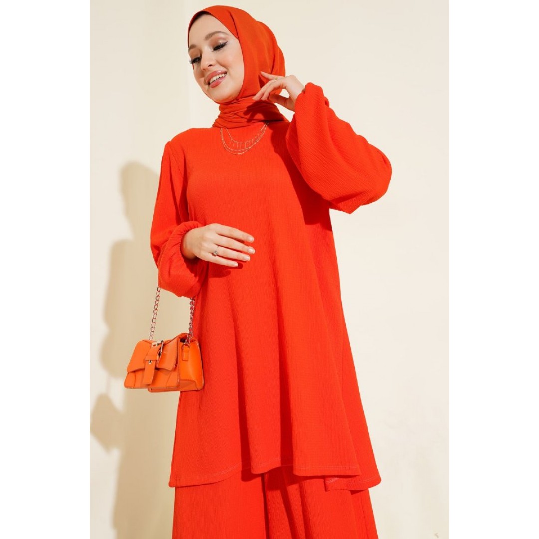 Turuncu Tunik Pantolon Alt Üst Takım 6663 160914 Turuncu Tunik Pantolon Alt Üst Takım 6663 160914