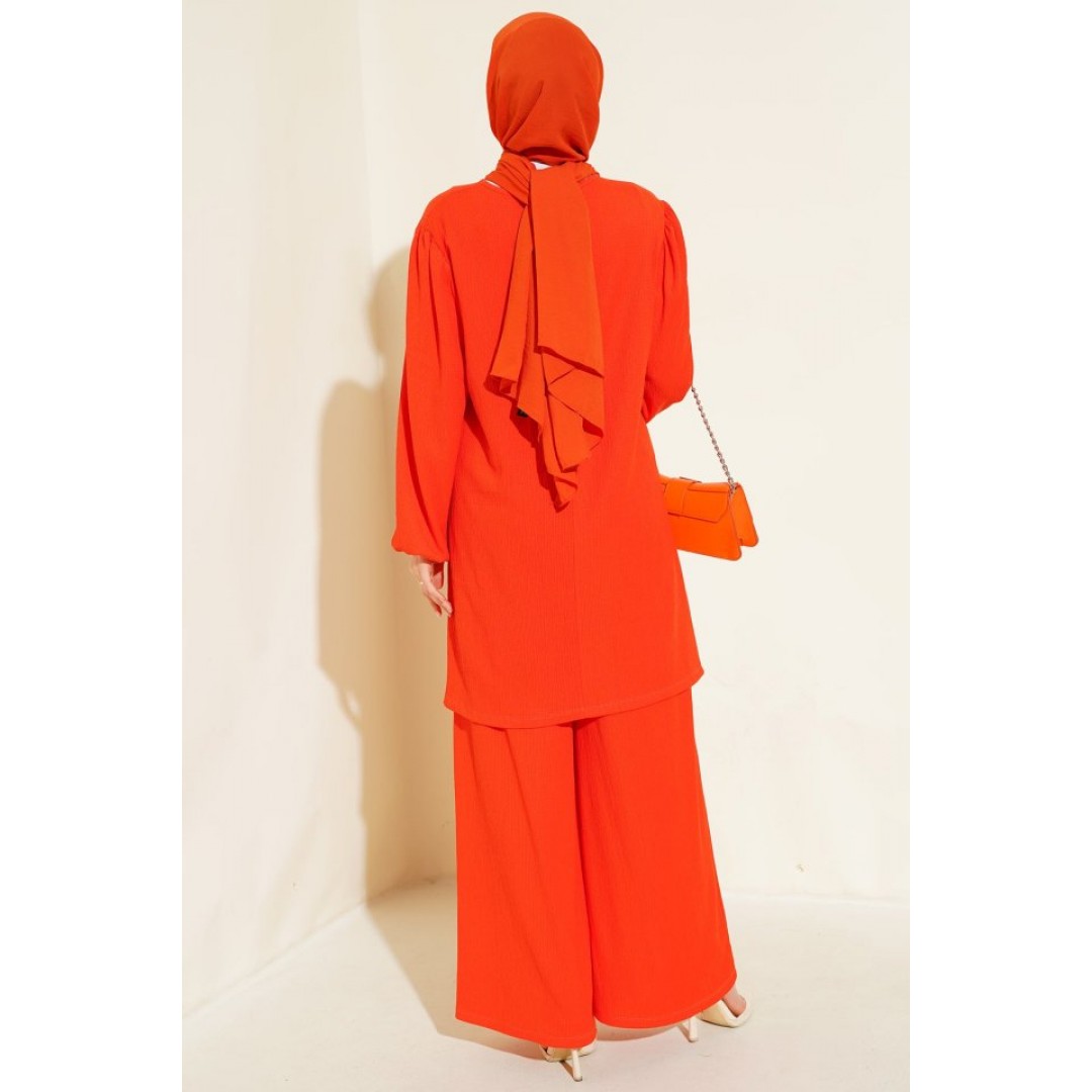 Turuncu Tunik Pantolon Alt Üst Takım 6663 160914 Turuncu Tunik Pantolon Alt Üst Takım 6663 160914
