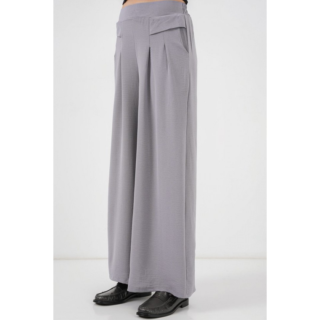 Geniş Paça Pileli Pantolon 6718 - Gri 161374 Geniş Paça Pileli Pantolon 6718 - Gri 161374