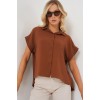 Oversize Kısa Kol Gömlek 20322 - Taba - 161786 Oversize Kısa Kol Gömlek 20322 - Taba - 161786