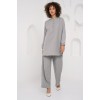 6678 Keten Tunik Pantolon İkili Takım - Gri 162407