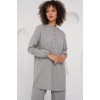 6678 Keten Tunik Pantolon İkili Takım - Gri 162407