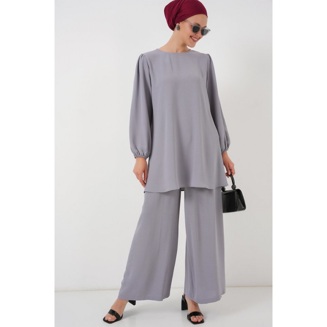 Ayrobin Tunik Pantolon Alt Üst Takım 6712 - Gri