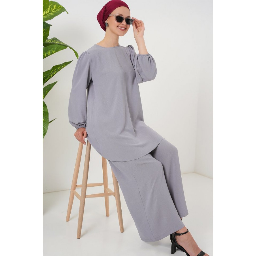 Ayrobin Tunik Pantolon Alt Üst Takım 6712 - Gri 162499 Ayrobin Tunik Pantolon Alt Üst Takım 6712 - Gri 162499