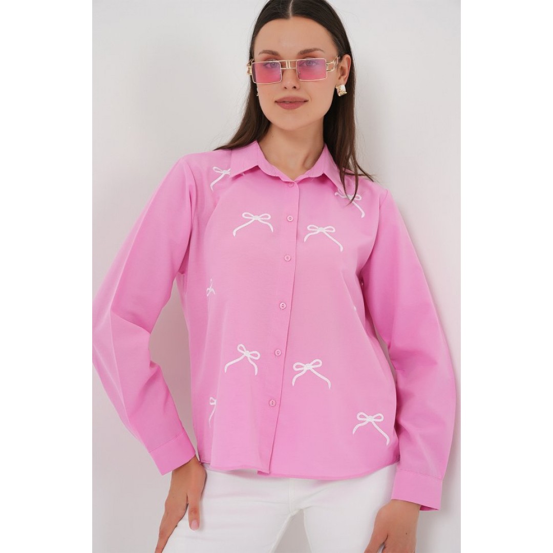 Fiyonk Detay Gömlek 20311 - Pembe - 162501 Fiyonk Detay Gömlek 20311 - Pembe - 162501