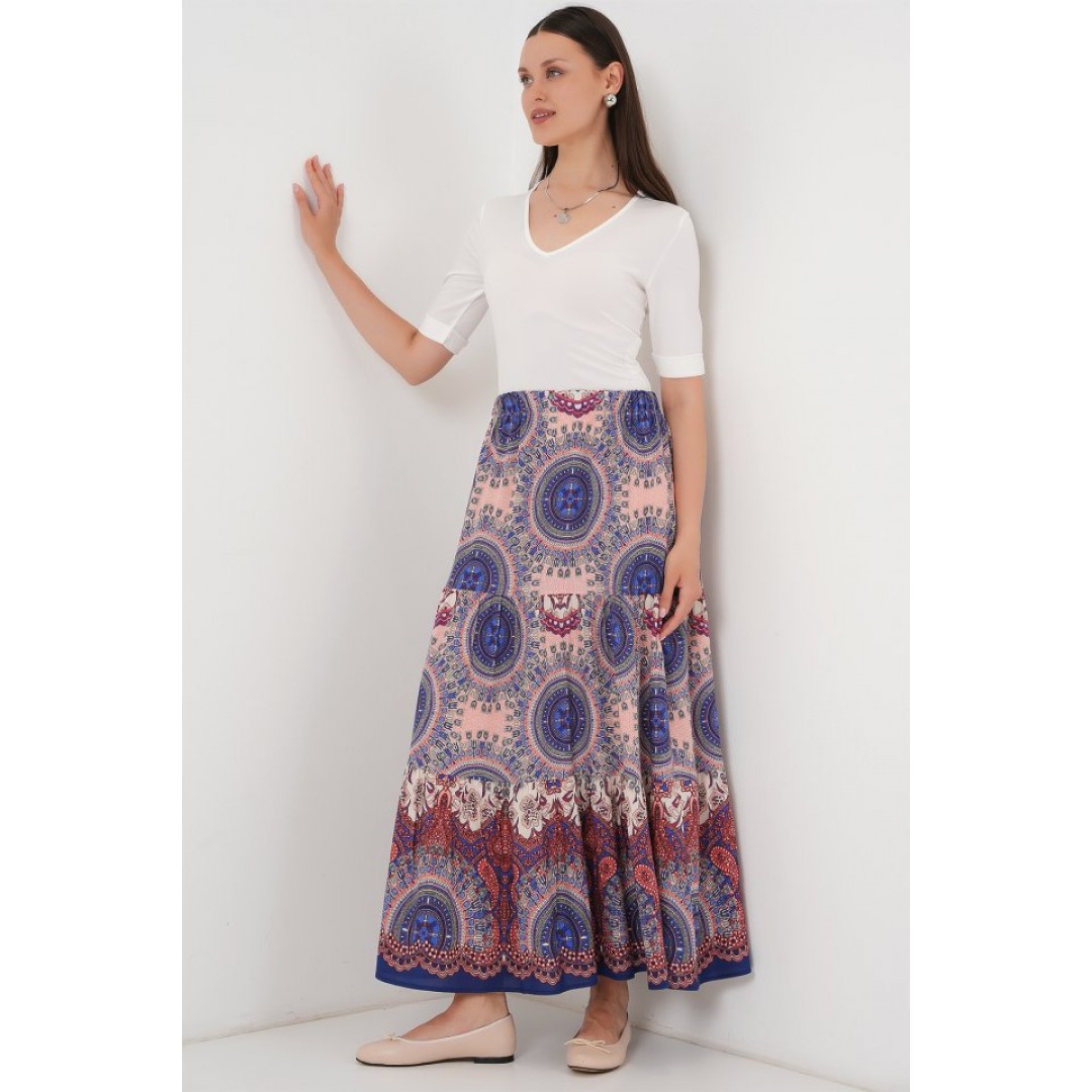 1898 Desenli Uzun Etek - Saks 162506 1898 Desenli Uzun Etek - Saks 162506