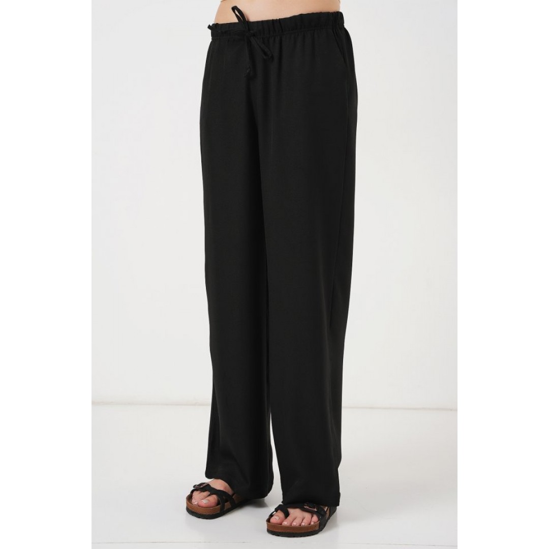 Geniş Paça Keten Pantolon 6735 - Siyah 162507 Geniş Paça Keten Pantolon 6735 - Siyah 162507