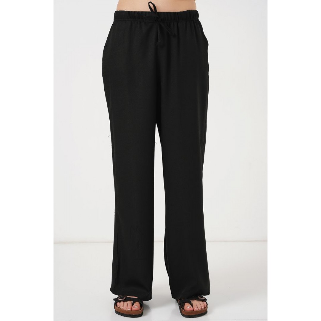 Geniş Paça Keten Pantolon 6735 - Siyah 162507 Geniş Paça Keten Pantolon 6735 - Siyah 162507