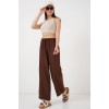 Geniş Paça Keten Pantolon 6735 - Kahverengi 162508 Geniş Paça Keten Pantolon 6735 - Kahverengi 162508