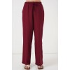 Geniş Paça Keten Pantolon 6735 - Bordo 162509 Geniş Paça Keten Pantolon 6735 - Bordo 162509