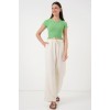 Geniş Paça Keten Pantolon 6735 - Ekru 162513 Geniş Paça Keten Pantolon 6735 - Ekru 162513