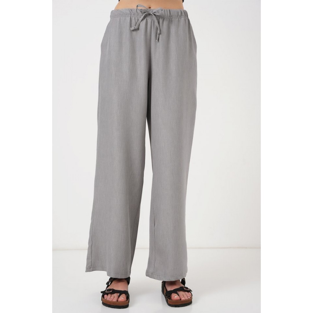 Geniş Paça Keten Pantolon 6735 - Gri 162514 Geniş Paça Keten Pantolon 6735 - Gri 162514
