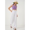 Geniş Paça Keten Pantolon 6735 - Beyaz 162516 Geniş Paça Keten Pantolon 6735 - Beyaz 162516