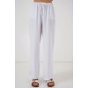 Geniş Paça Keten Pantolon 6735 - Beyaz 162516 Geniş Paça Keten Pantolon 6735 - Beyaz 162516
