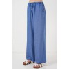 Geniş Paça Keten Pantolon 6735 - İndigo 162518 Geniş Paça Keten Pantolon 6735 - İndigo 162518