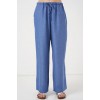 Geniş Paça Keten Pantolon 6735 - İndigo 162518 Geniş Paça Keten Pantolon 6735 - İndigo 162518