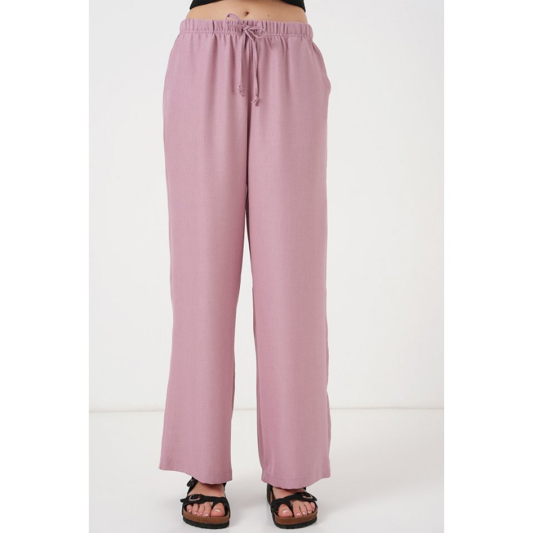 Geniş Paça Keten Pantolon 6735 - Gül Kurusu 162520 Geniş Paça Keten Pantolon 6735 - Gül Kurusu 162520