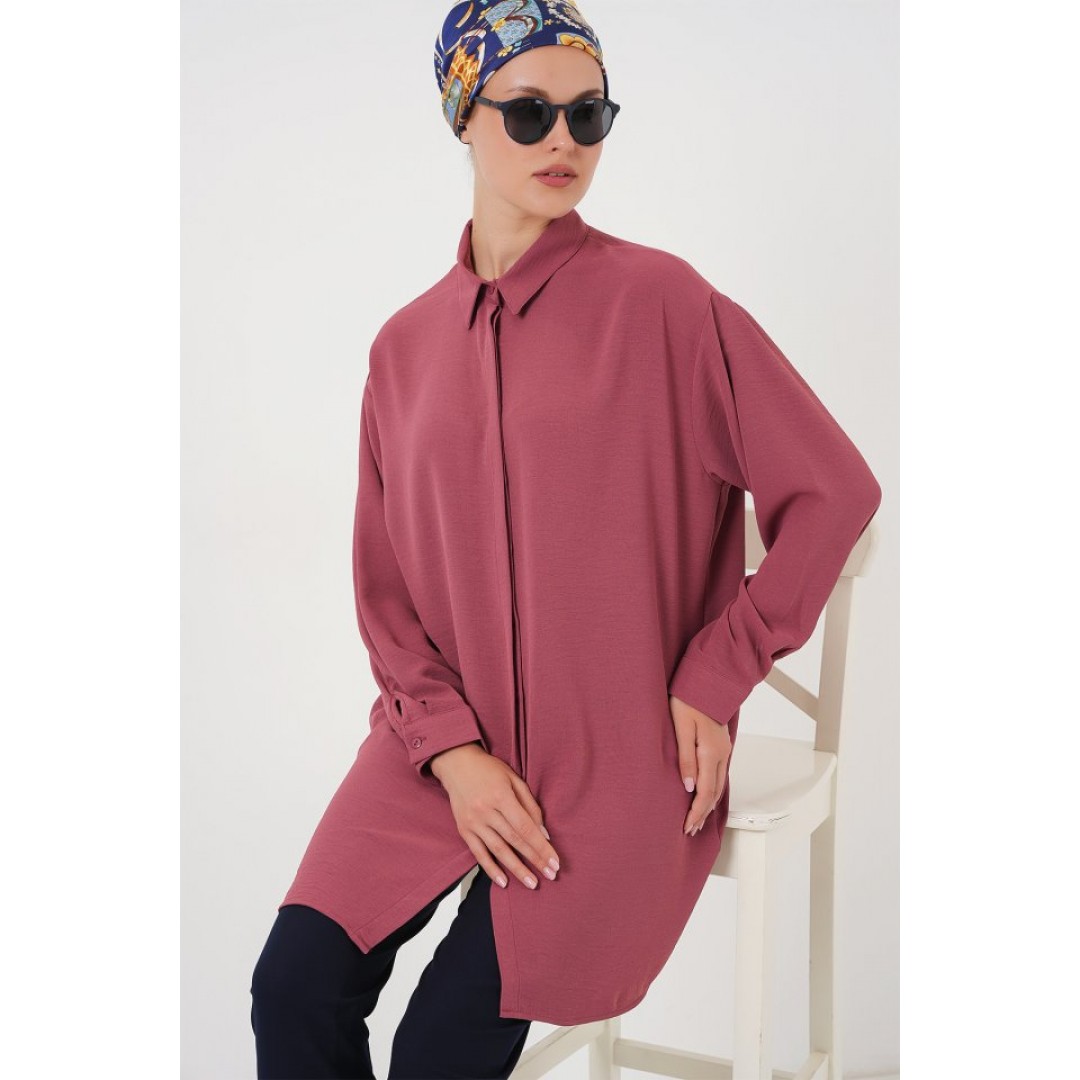 Uzun Gömlek Tunik 5945 - Gül Kurusu 162521 Uzun Gömlek Tunik 5945 - Gül Kurusu 162521