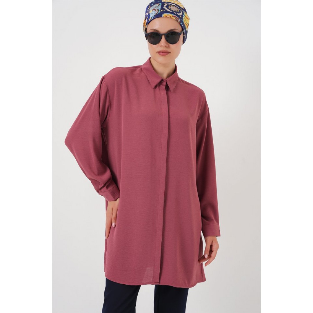Uzun Gömlek Tunik 5945 - Gül Kurusu 162521 Uzun Gömlek Tunik 5945 - Gül Kurusu 162521