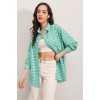 3900 Oversize Kareli Gömlek - Y.Yeşil 162684