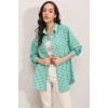 3900 Oversize Kareli Gömlek - Y.Yeşil 162684