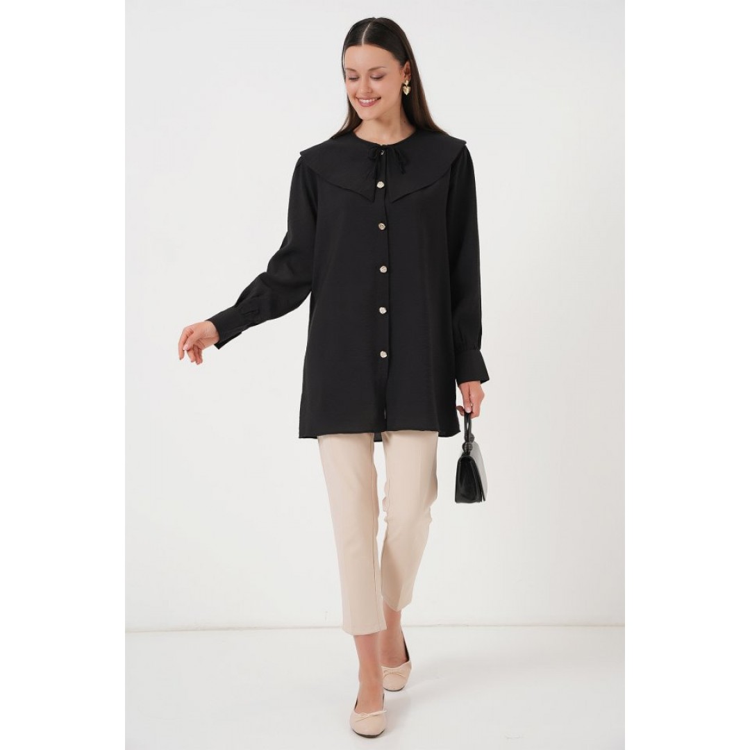 Bebe Yaka Uzun Tunik 5967 - Siyah 162699 Bebe Yaka Uzun Tunik 5967 - Siyah 162699