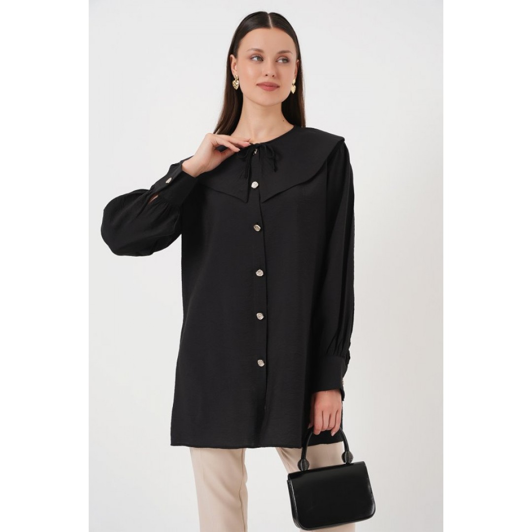 Bebe Yaka Uzun Tunik 5967 - Siyah 162699 Bebe Yaka Uzun Tunik 5967 - Siyah 162699